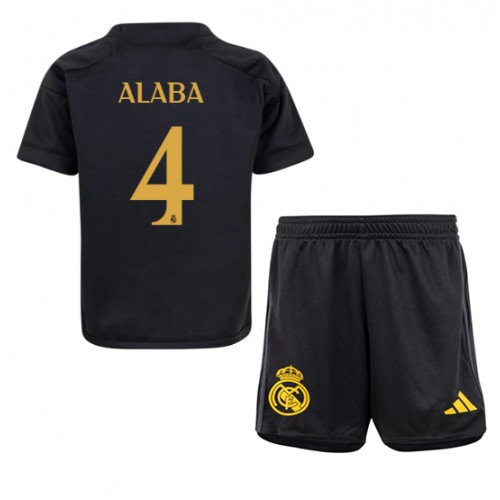 Fotballdrakt Barn Real Madrid David Alaba #4 Tredjedraktsett 2023-24 Kortermet (+ Korte bukser)